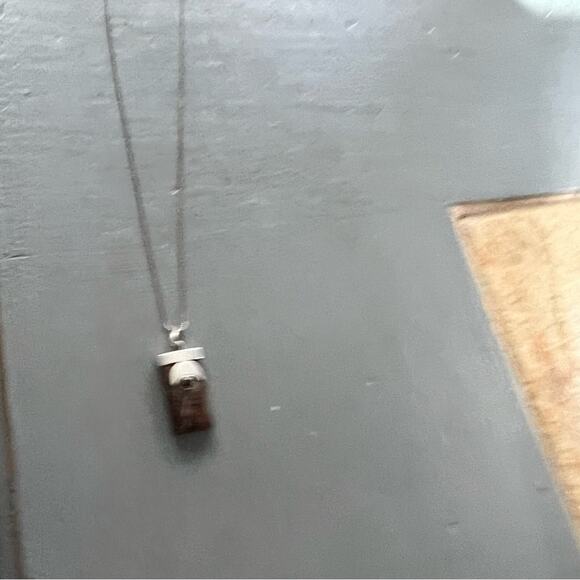 925 Sterling Silver & Stone Pendant Necklace - Picture 4 of 8